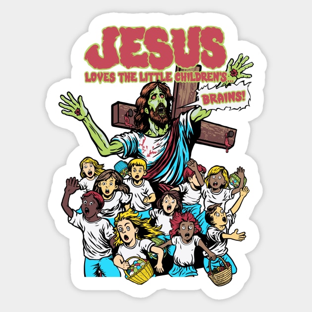 Jesus Loves The Little Children's Sticker by TeeLabs